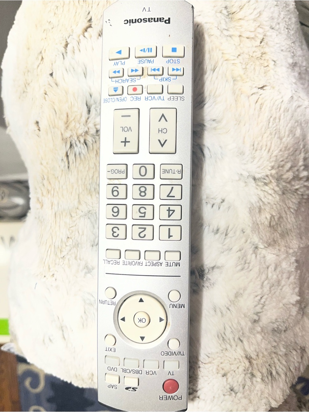 Panasonic Silver and White TV Remote Control